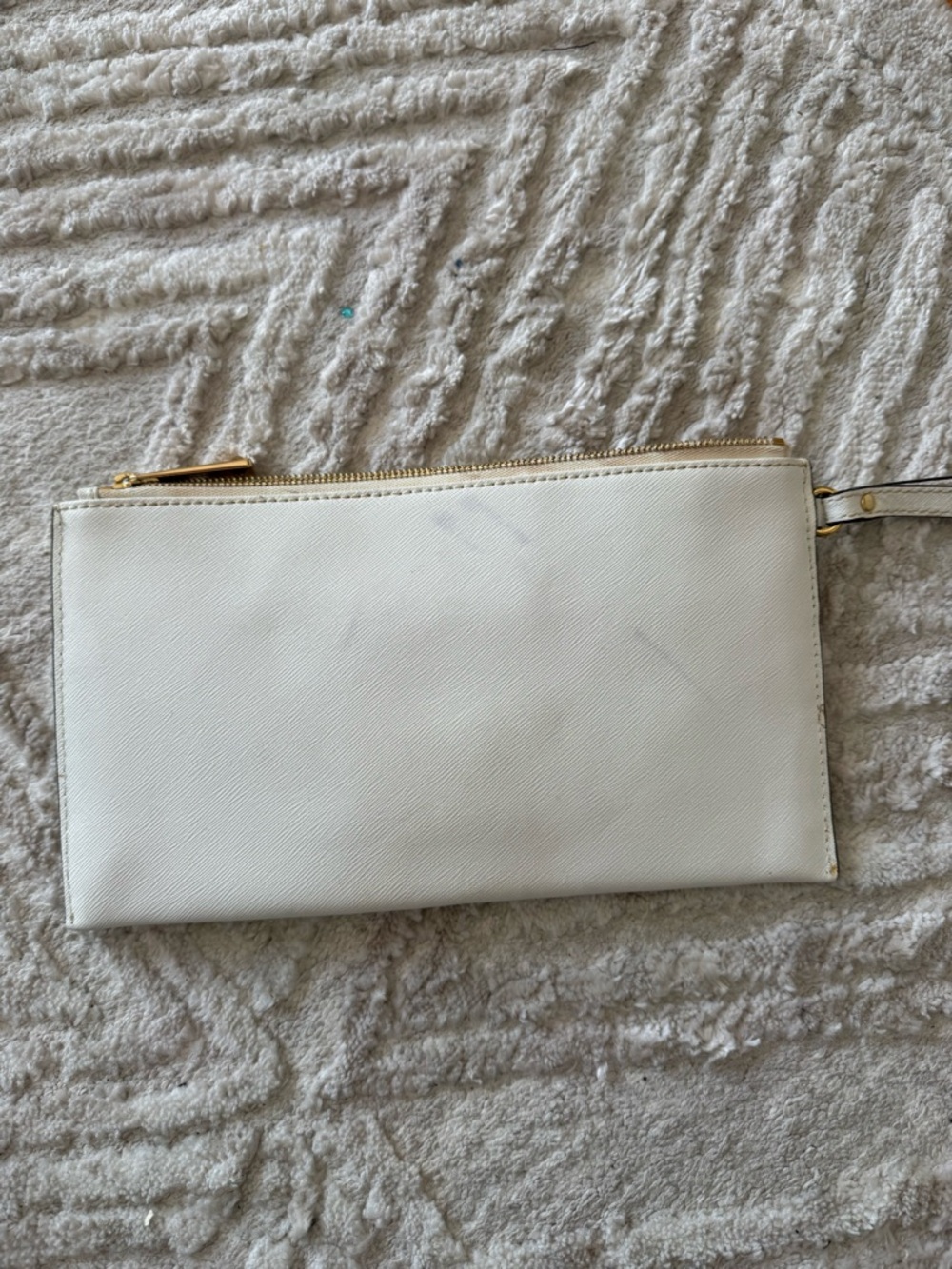 Michael Kors White Wristlet Clutch with Gold Studs - Picture 3 of 4